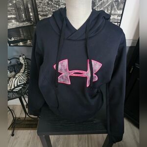 Under Armour Black Hoodie with Pink Logo